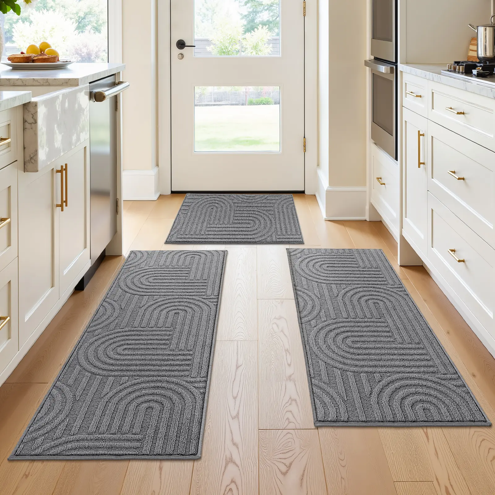 Gray - Minimalist lines - 3 PIECES