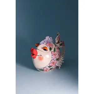 Pink Flower Fish Teapot