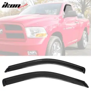 Window Visors for Dodge Ram 2009-2024 Slim Style Smoke Tinted Acrylic 2PC