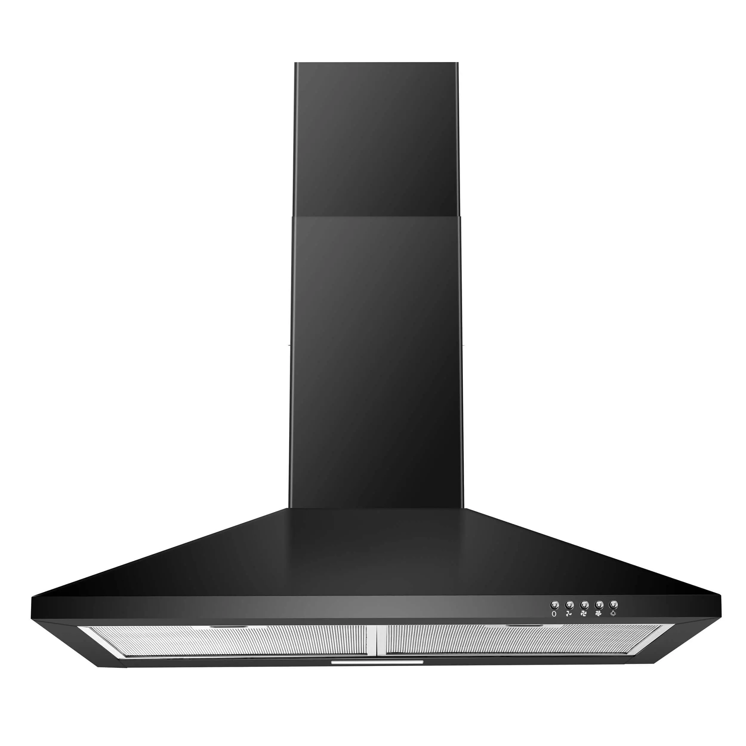 20in Black Durable Stainless Steel Wall-Mount Chimney Range Hood - Household Kitchen Machine, Ducted/Ductless Convertible, 3-Speed, LED Light, 5-Layer Baffle Filters, Button Control, ETL Certified, 3-Prong Plug, US1001G75BPA, Kitchen Appliances