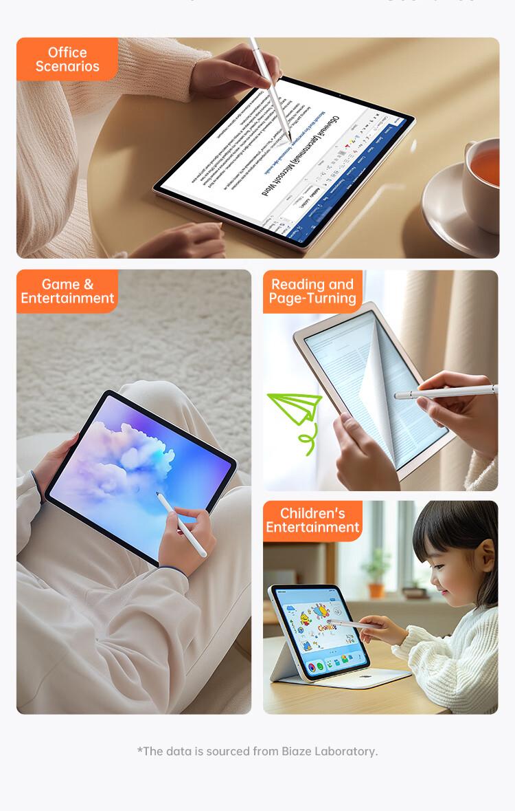 Biaze 3-in-1 Multifunctional Magnetic Stylus for iPad, Palm Repulsion, Tilt Sensitive, Active Touchscreen Pen, Compatible with Tablets and Phones