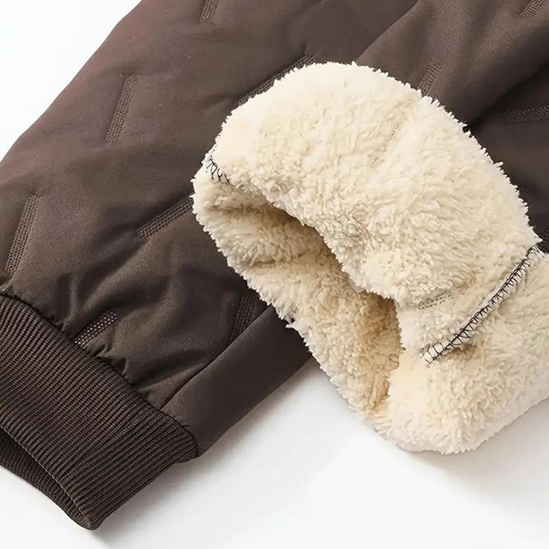 Men's 3 Pack Warm Pants Heavyweight Thermal Cotton Trousers with Drawstring Waistband, Black Cold Resistant Winter Long Pants for Daily and Formal Wear with Side Pockets Suitable for Office Work and Outdoor Activities