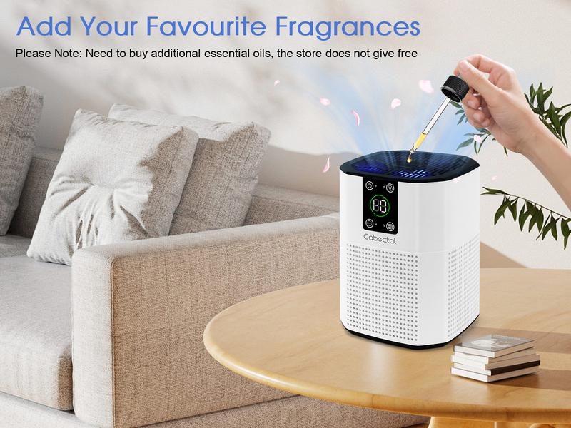 Cobectal 2-Pack H13 True HEPA Air Purifiers Compact Room Cleaners with 3-in-1 Filter Aroma Diffuser & Sleep Mode Ideal for Home Office Bedrooms Dorms Hotels & RVs White