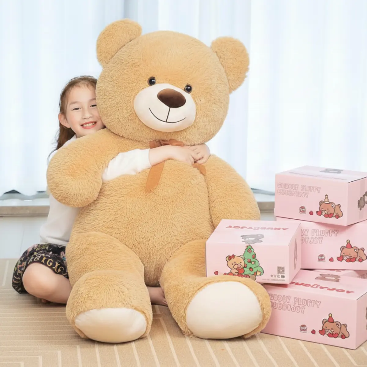 SNOWOLF 43” 47“ 51” 55" XXL Teddy Bear Giant Plush Bears Cute Stuffed Animal Plush Toys Large Bear Cuddly Doll Gift for Kids Boys Girls Birthday Christmas Valentine's Day in Gift Box Package Springtok, Gifts For Women summerwins