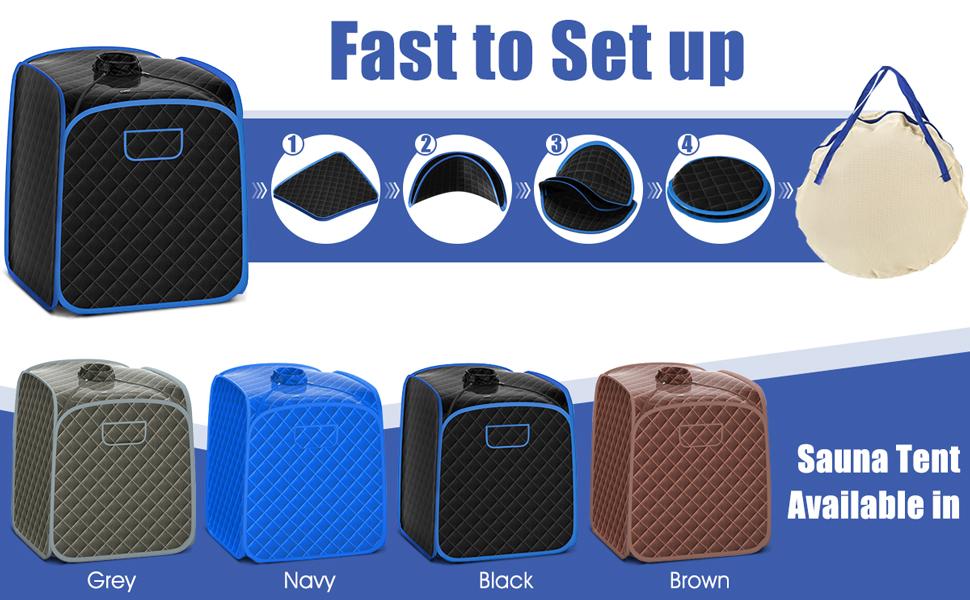 COSTWAY Portable Steam Sauna, 3L Foldable Sauna Spa with Remote Control, 9-Gear Temperature and Timer, Atomization Function, Personal Sauna Tent for Weight Loss, Detox Relaxation at Home COSTWAY Portable Steam Sauna, 3L Foldable Sauna Spa with Remote Control, 9-Gear Temperature and Timer, Atomization Function, Personal Sauna Tent for Weight Loss, Detox Relaxation at Home