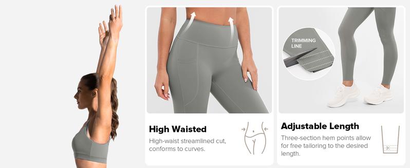 BRXL womenswear Seamless 25-inch Women's High-Waisted Leggings buttery soft adjustable with pockets perfect for sports yoga and incredibly stretchy Gym Bottoms yoga pants for women #HolidayWarmth #tiktokmademebuyit -3