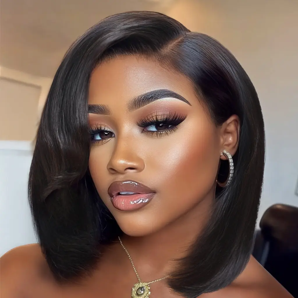 【NEW】Nadula 7x5 Byebye Knots 90s Rachel Haircut Blunt Layered Wig with Side Part Bangs Put On And Go Human Hair Wig with Drawstring Summervibes TikTokShopStockUp