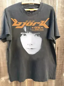 Hot Bjork Graphic 90S Retro Classic Style Unisex T-Shirt Charcoal Reprint, Gift For Fan