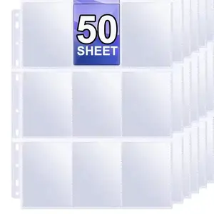 A4 Size 9 Pocket Trading Gaming Card Sleeves Double Side Storage Album Binder Pages Card Collection Holders Idol Photo Albums