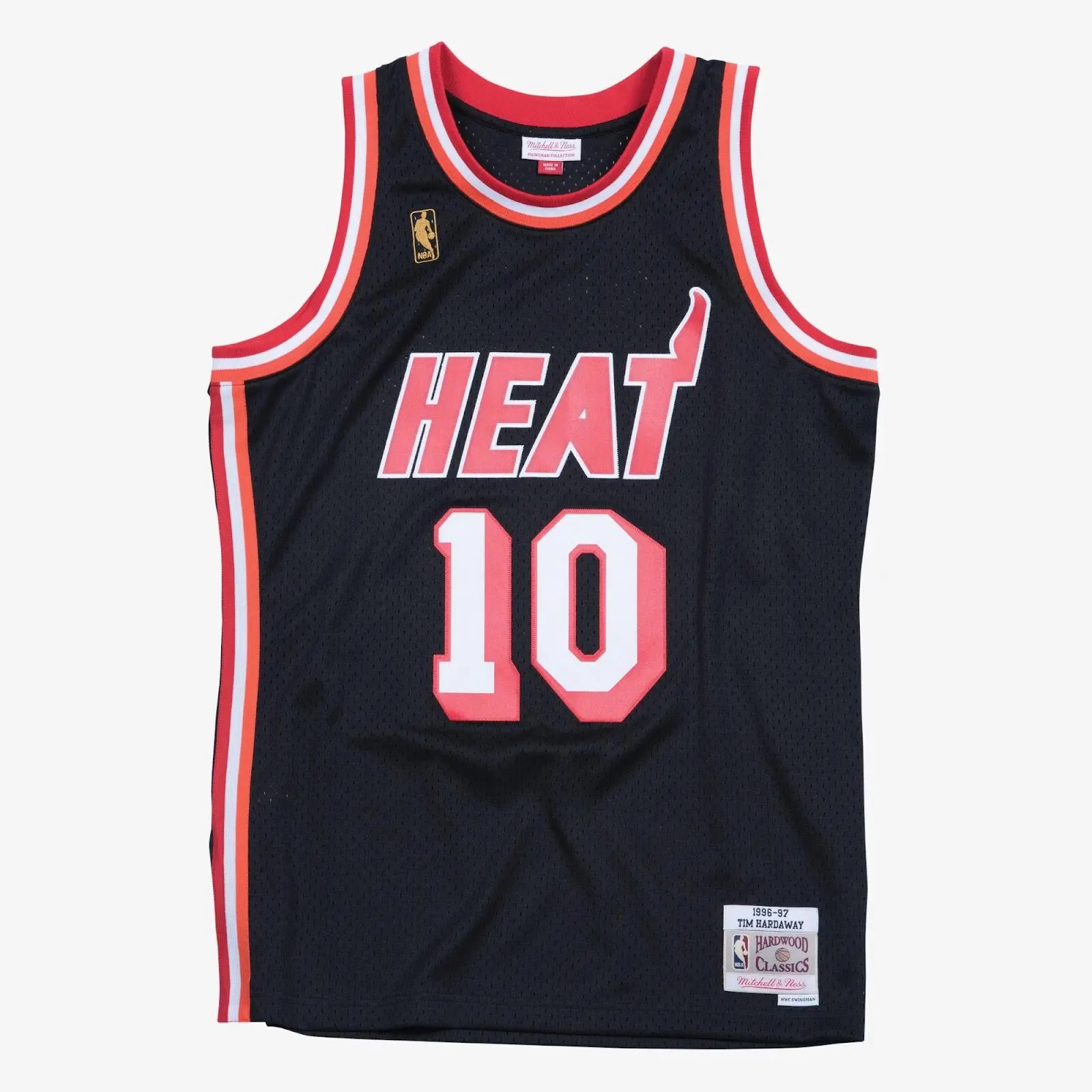 Mitchell & Ness Hardwood Classics Men's Tim Hardaway Black Miami Heat 1996-97 Swingman Player Jersey, Regular Fit, Graphic Print, Machine Wash Professional Sports Clothing