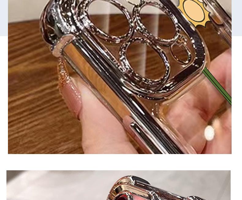 Five Butterflies Pattern Women's Phone Case for iPhone 11/12/13/14/15/16/17 Pro Max, Pink Chrome Alloy Frame Reinforced Corner Protection Protective Phone Cover