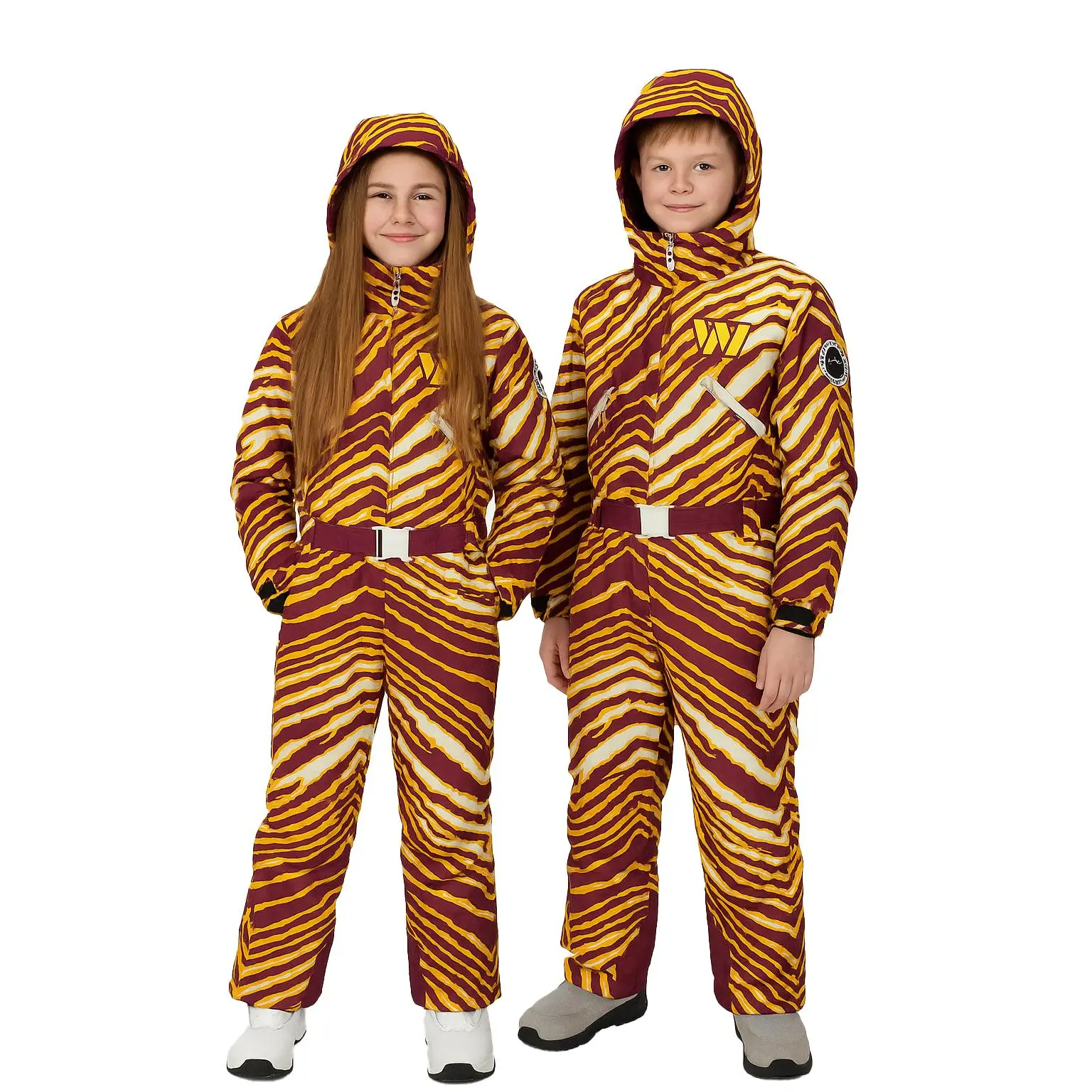 Zubaz NFL Kids Unisex Zebra Team Color Tundra Tux Snowsuit Jr, Washington Commanders