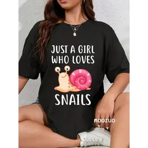 100% Cotton Just A Girl Who Loves Snails Cute Snail Girl T-Shirt