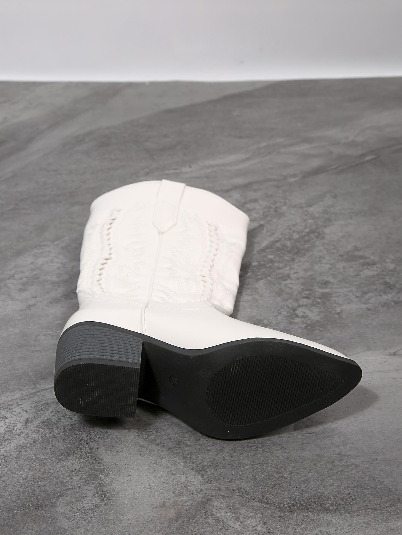 Women's Vintage Embroidered Chunky Heel Boots, Winter Womensfashion Shoe, Casual Daily Walking Boots for Women, Cozy Fall Winter Footwear, Perfect Valentine's Day Gift