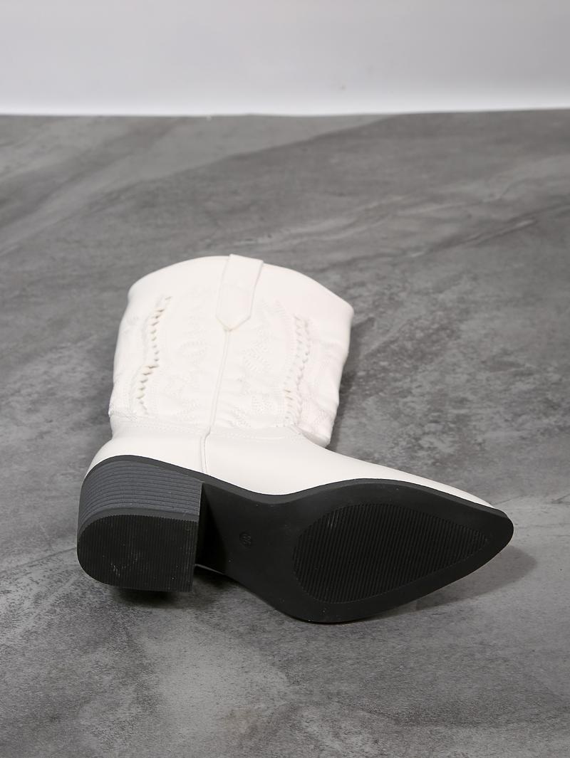 Women's Vintage Embroidered Chunky Heel Boots, Winter Womensfashion Shoe, Casual Daily Walking Boots for Women, Cozy Fall Winter Footwear, Perfect Valentine's Day Gift