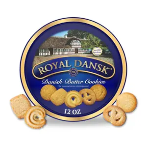 Royal Dansk Danish Butter Cookies, Premium Assorted Cookies in Gift Tin, Great for Sharing and Gifting, 12 oz