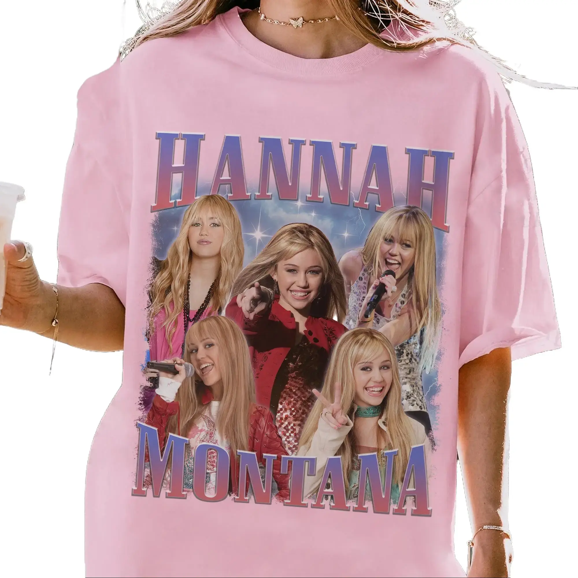 Hannah Montana Vintage Graphic T-Shirt Y2K 2000s Retro Collage 