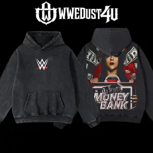 WWEDust4U Retro Vintage Stephanie Vaquer Ms Money In The Bank Hoodie 100% Premium Cotton Blend Pre-washed Soft Classic Menswear Oversized Fabric Love