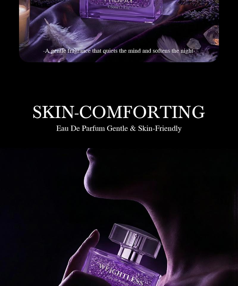 PHOFAY Weightless Eau de Parfum Beads Lavender & Sandalwood Zen Scent for Sleep & Meditation Alcohol-Free Perfume 50ml Valentine's Day gift