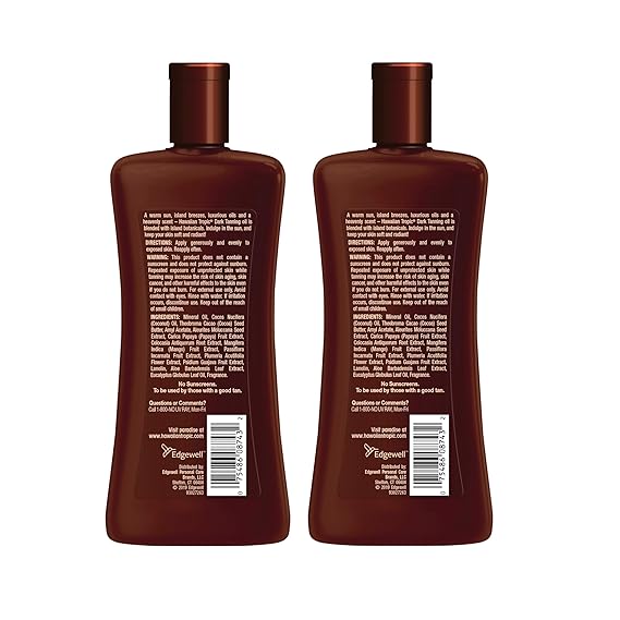 Achieve a Deep, Radiant Tan with Our Premium Dark Tanning Oil (Twin Pack, 8oz Each) – A Moisturizing Body Oil Infused with Nourishing Cocoa Butter for Enhanced Tanning and Supple Skin