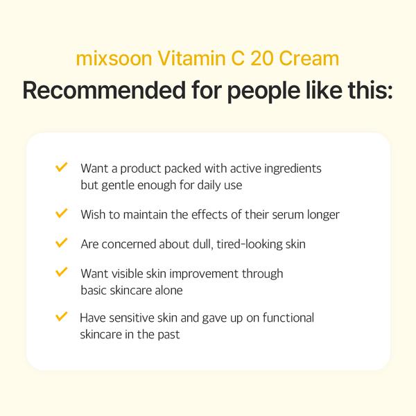 [NEW] Vitamin C Cream 1.01 Fl. Oz. / 30ml Lightweight Radiance Non-Sticky Low-Irritation Cream for Sensitive skin Korean Glass Skin Care