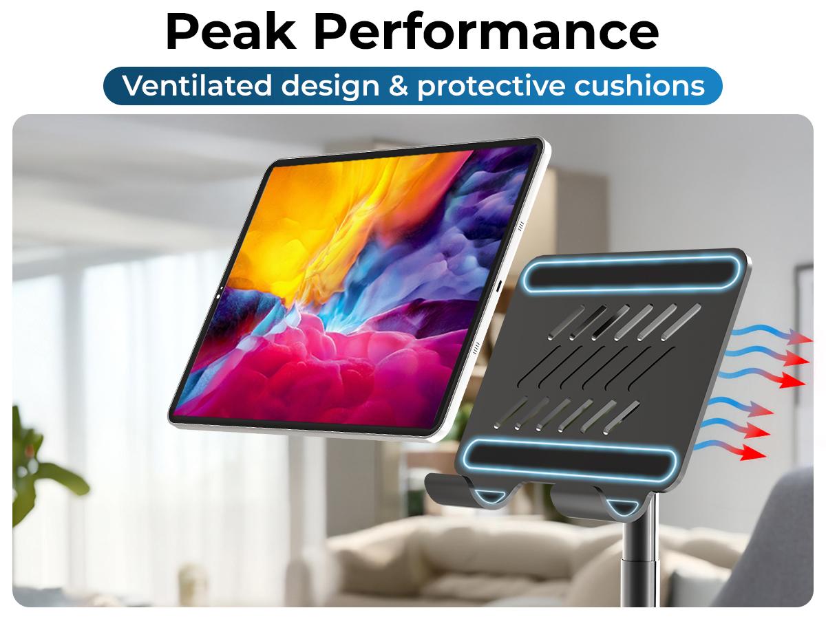 Cooper TabHolder, 7-10" Height Adjustable Tablet Stand, Premium iPad Stand for Desk, 270° Tilt Portable Monitor Holder for 15.6-17" Displays, for All Smartphone, iPad, Kindle, Surface, Samsung Tablets Adjustable,Multi-Device,Stand