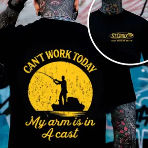 St. Croix Rods T-Shirt, Fishing Rod Graphic Tee, Funny Fishing T-Shirt, Fisherman Gift, Arm Cast Graphic Tee