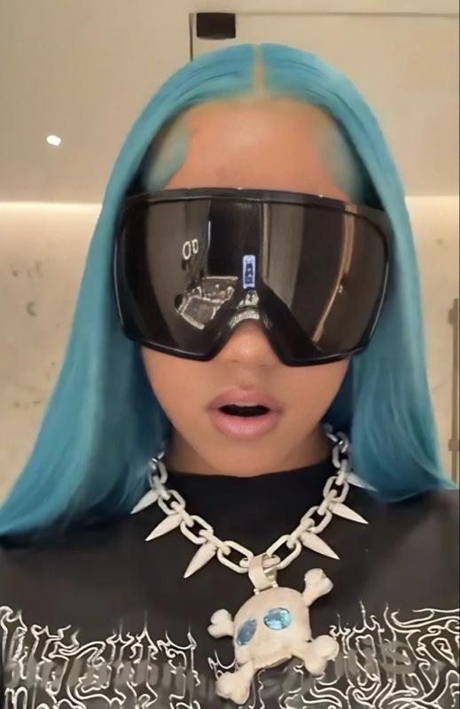 Y2K Green Camo Orange Shield Oversize Sunglasses Streetwear Grunge Baddie Trendy Futuristic Shield Sunglasses North West Inspired Oversized  main image 4