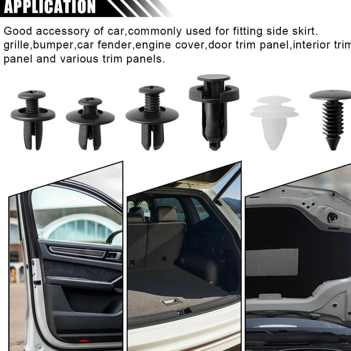 200pcs Plastic Rivet Fasteners Durable Car Clamps for Interior Exterior Trunk Quick Install Screws for Bumpers and Fenders Industrial Nuts Body Screw Kit Vehicle