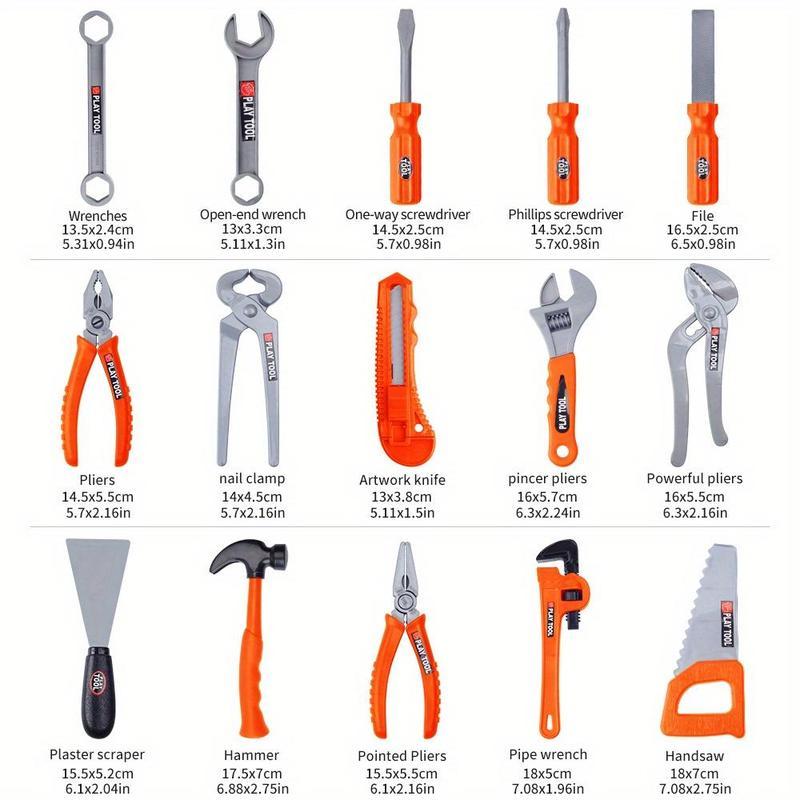 Tool Box Toy, 42pcs/set Electronic Toy Drill Kits with Box, Pretend Play Construction Tools for Enhance Hands-on Ability, Simulation Tool Box Repair Toy for Teenagers and Adults