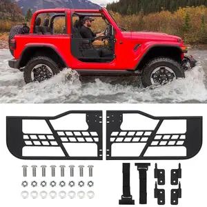 GARVEE Off Road Tubular Trail Doors Compatible with Jeep Wrangler JK 2007-2018 (2-Door Only), Set of 2 Half Tube Doors for Offroad Trail Adventure, NO Mirrors