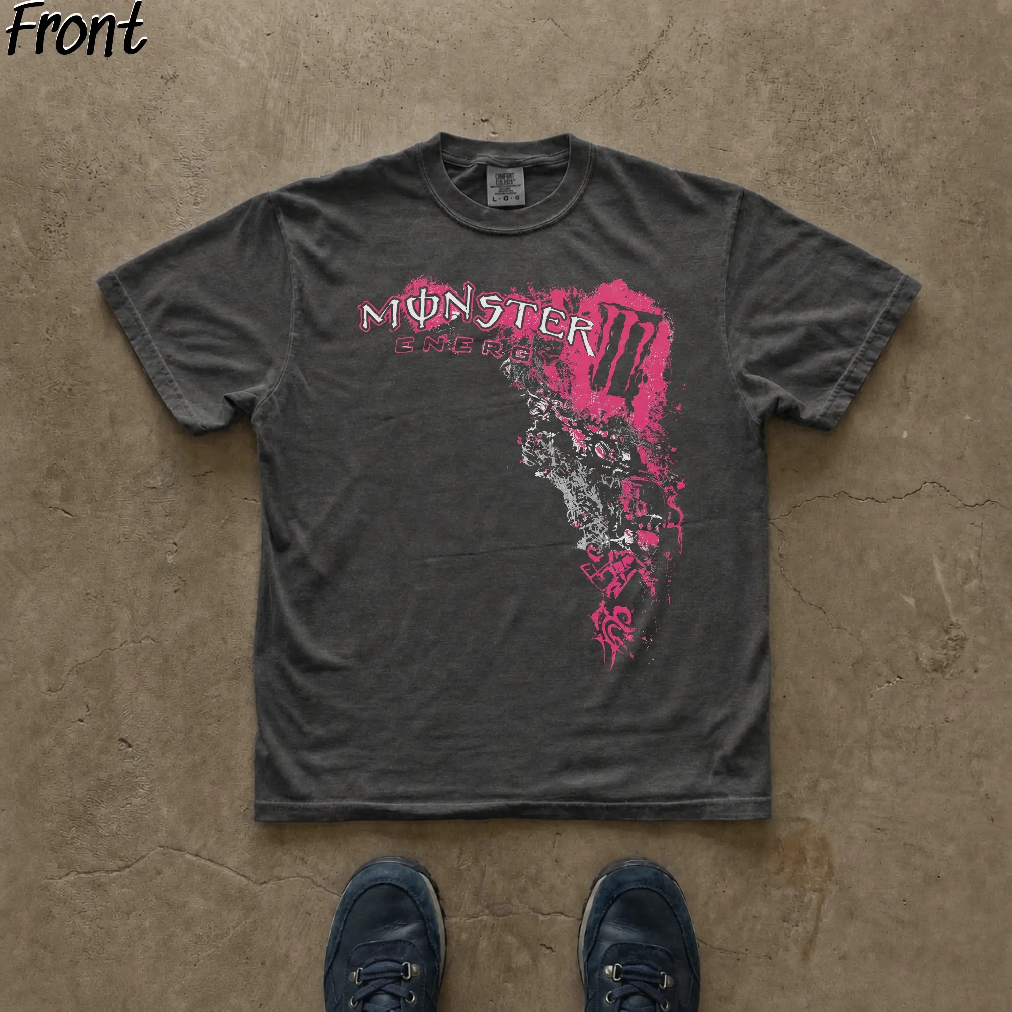 Vintage Monster Energy with Pink Accents Graphic Tee, Monster Energy Merch, Energy Drink Shirt, Unleash The Beast, Y2K Grunge Gothic Tees, Y2K Emo Scene Amity Affliction Style, 100% Cotton Lightweight Shortsleeve, Streetwear Vibes