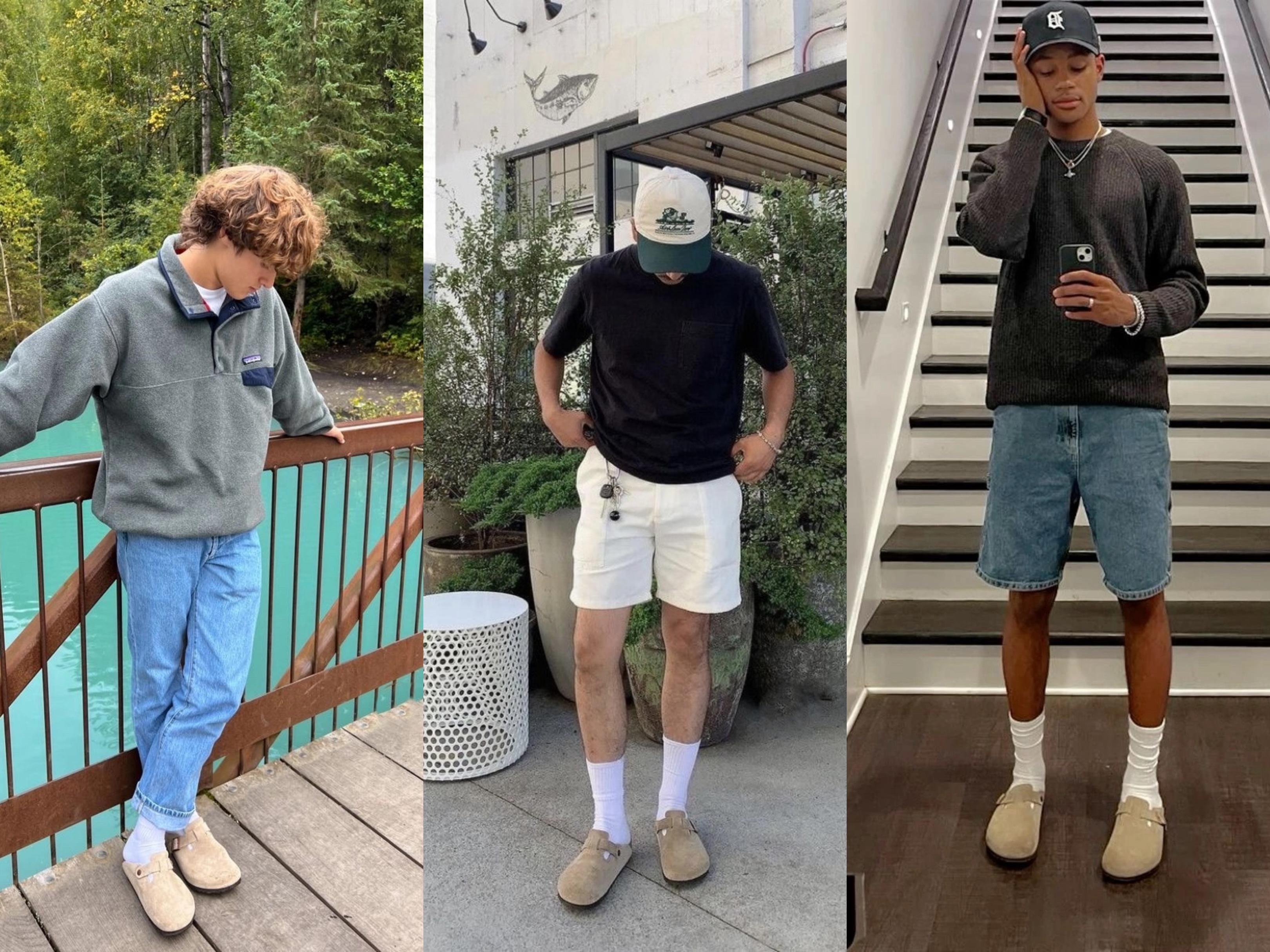 EVELLYHOOTD Women Men Genuine Suede Round Toe Cork Footbed Clogs Potato Shoes Slide Outdoor Gym Shoes with Arch Support Flat Buckle Clogs Retro Fashion Walking Shoes Slippers 【Wide Feet PLS SIZE UP 】