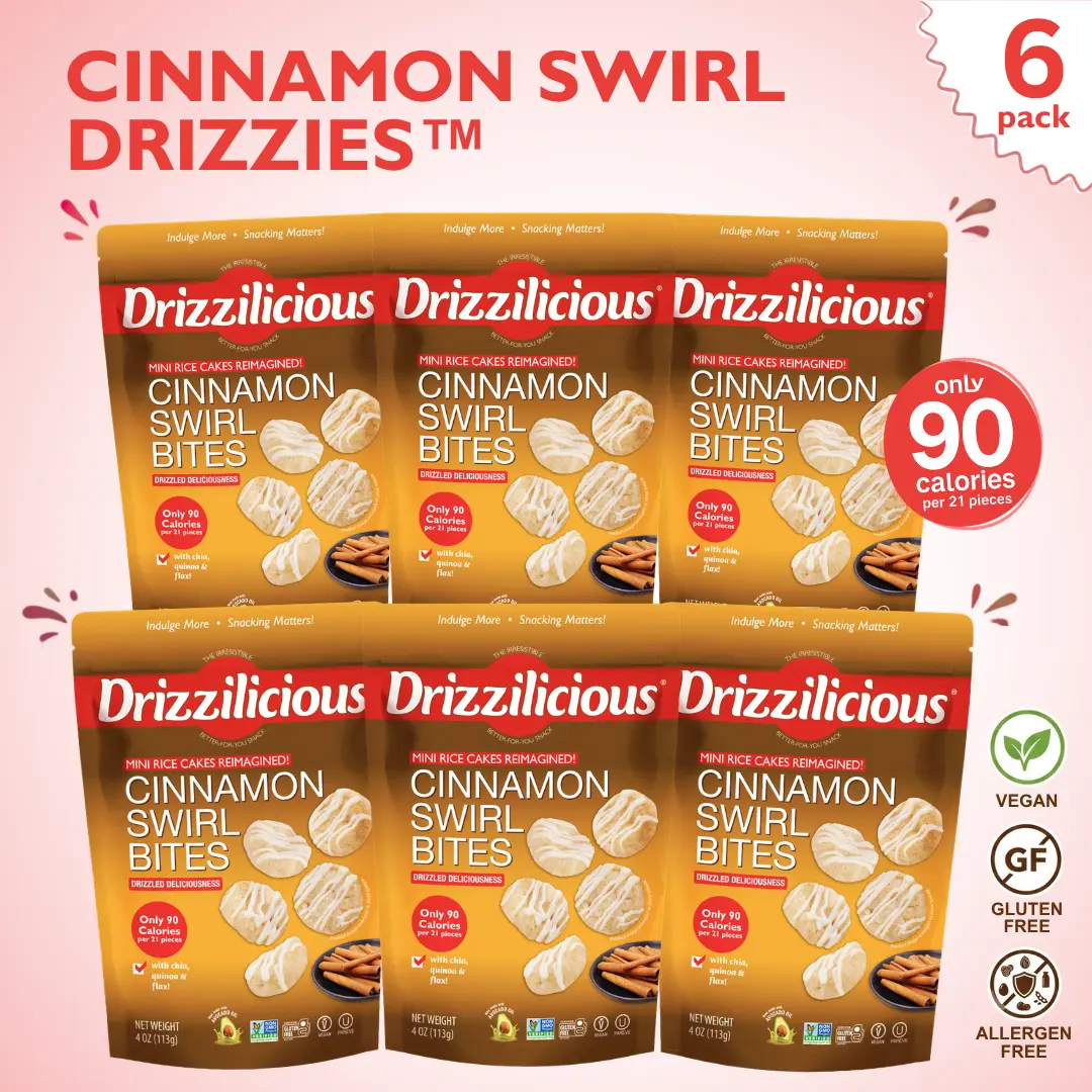 6 Pack - Drizzilicious Cinnamon Swirl Mini Rice Cakes 4oz