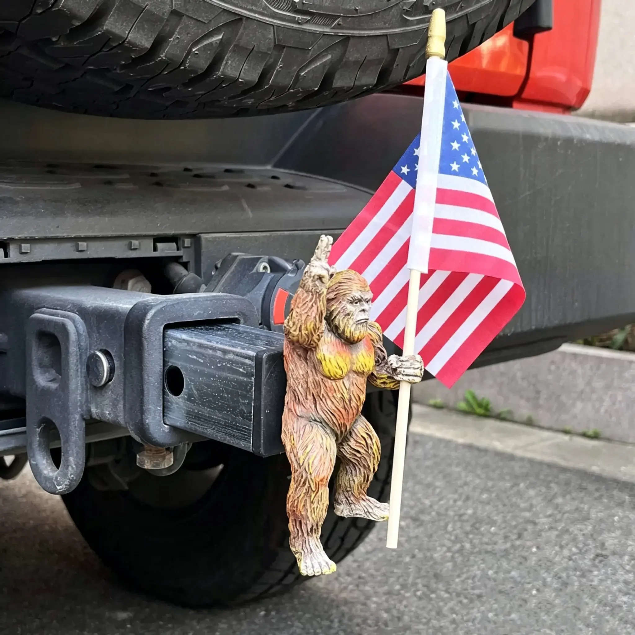 Patriot Bigfoot Trailer Hitch, Durable Hitch Cover, American Flag Sasquatch Tow Receiver, Patriotic Truck Accessory, for Truck Owners