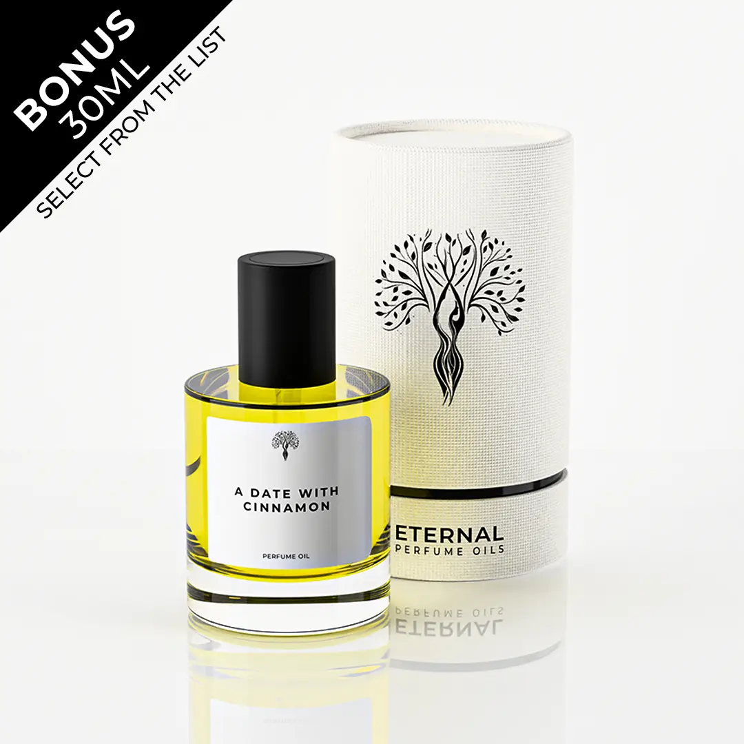 Eternal Perfume Oils - A Date with Cinnamon Perfume Oil, Warm & Spicy Scent for Men & Women | 50ml with Bonus 30ml Bottle of Your Choice