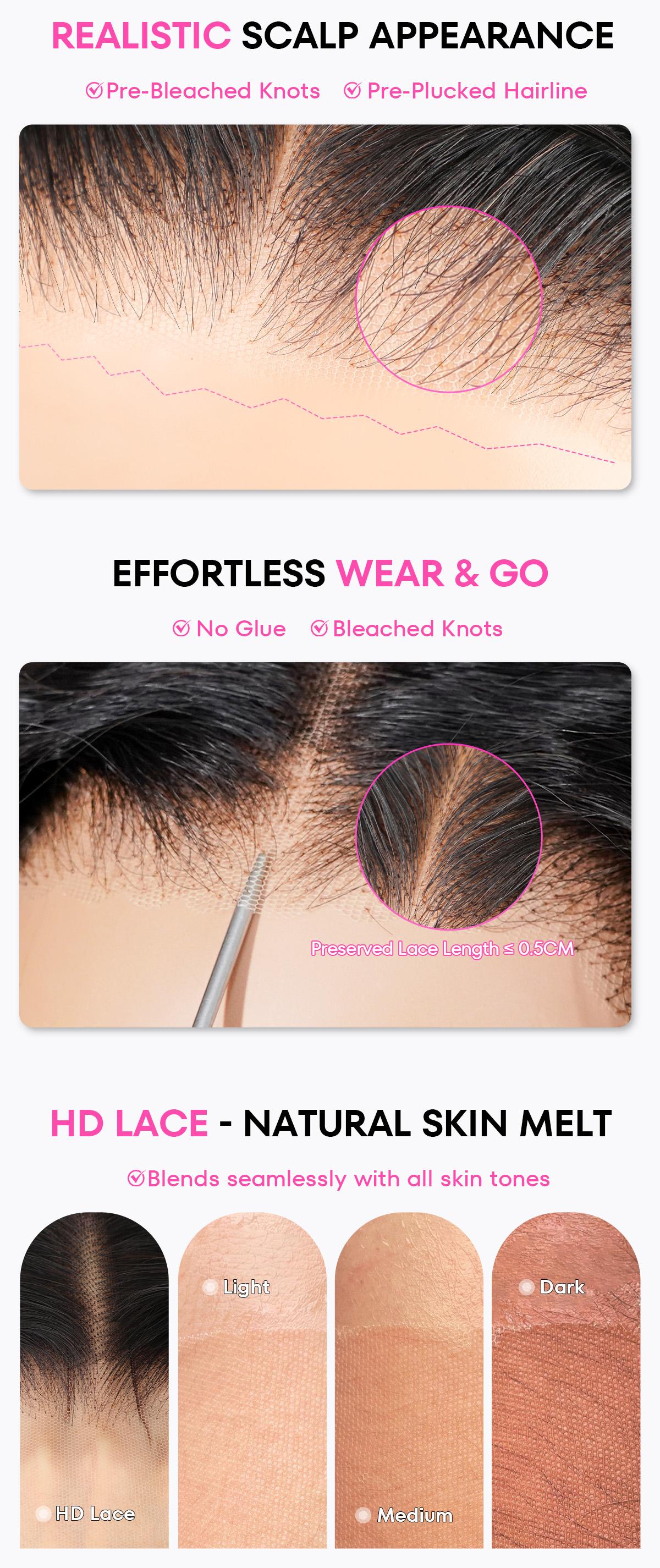 [Clearance Sale]CurlyMe Pre-Max Wear Go 9x6 Pre-Cut Lace Tiny Knots Water Wave Hair Lace Front Wigs Natural Black