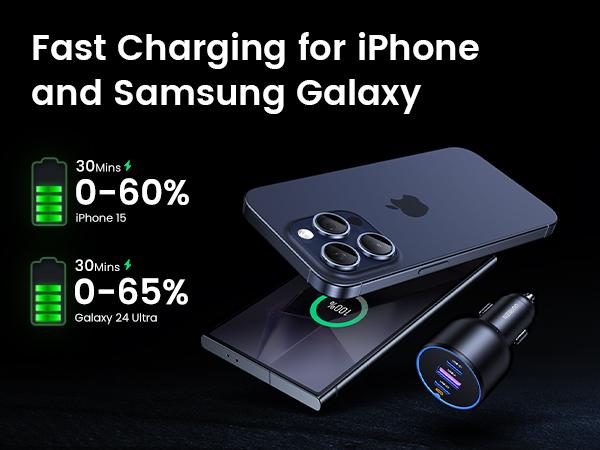 UGREEN 130W Car Charger with 3.3FT Cable, USB-C Input, Compatible with iPhone 17 16 Pro Max, Galaxy S24 Ultra, iPad, Car Accessories Deals for You,September Restock,TikTokShopBlackFriday ,TikTokShopHolidayHaul UGREEN 130W Car Charger with 3.3FT Cable, USB-C Input, Compatible with iPhone 17 16 Pro Max, Galaxy S24 Ultra, iPad, Car Accessories Deals for You,September Restock,TikTokShopBlackFriday ,TikTokShopHolidayHaul