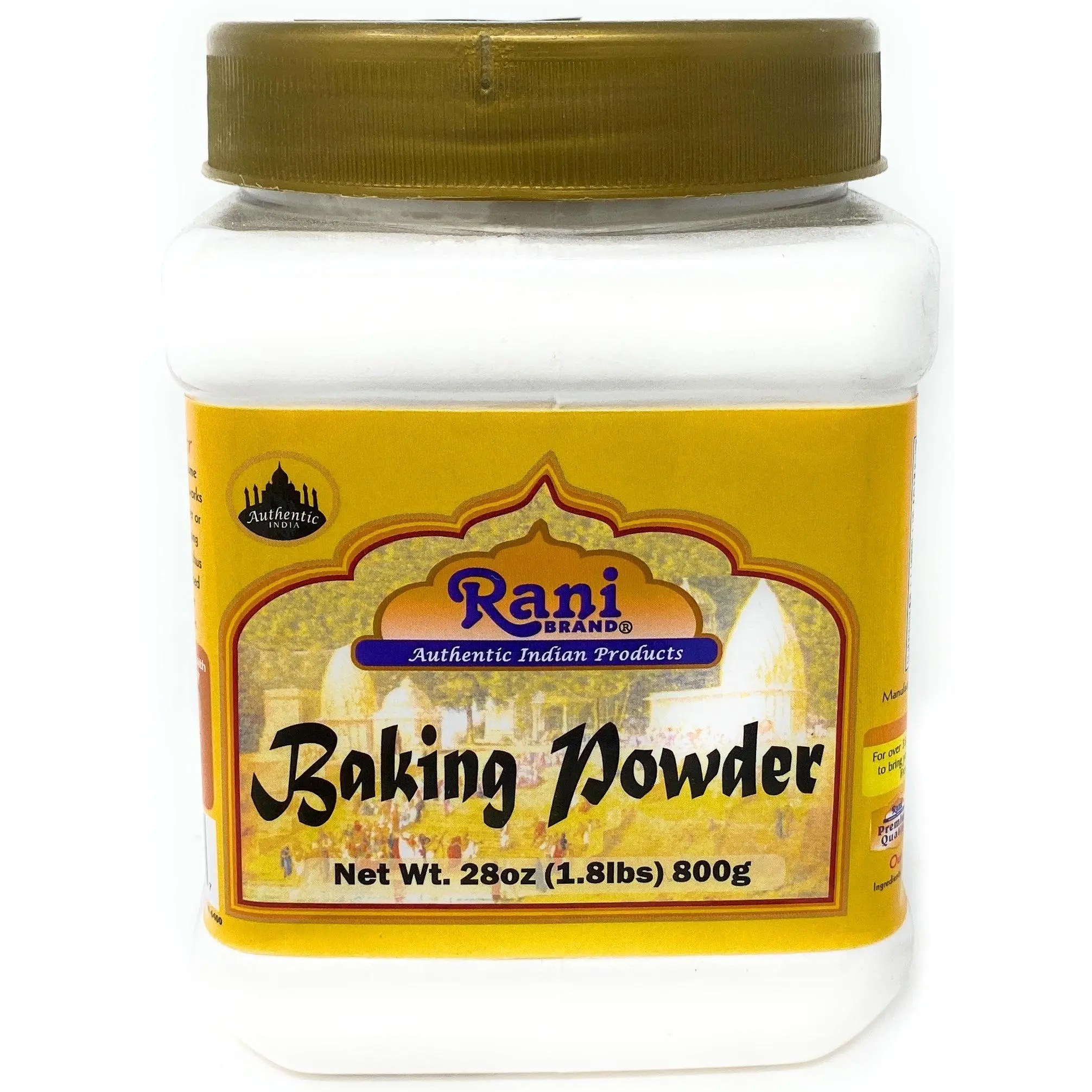 Rani Baking Powder 28oz (1.75lbs) 800g PET Jar ~ Used for cooking, NON-GMO | Indian Origin | Gluten Friendly
