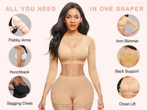 FeelinGirl Arm Shaper for Women Post Surgery Arm Lipo Compression Sleeves Slimming Arm Front Closure Shapewear Bras WomenADS