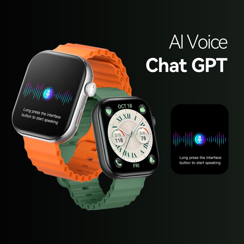 PINTEEK F39C Smartwatch – ChatGPT AI Voice Assistant, IP68 Waterproof, Wireless Charging, Bluetooth Calls, Heart Rate & Sleep Monitoring, Multi-Sport Modes, Step & Calorie Tracker, Durable Wearable