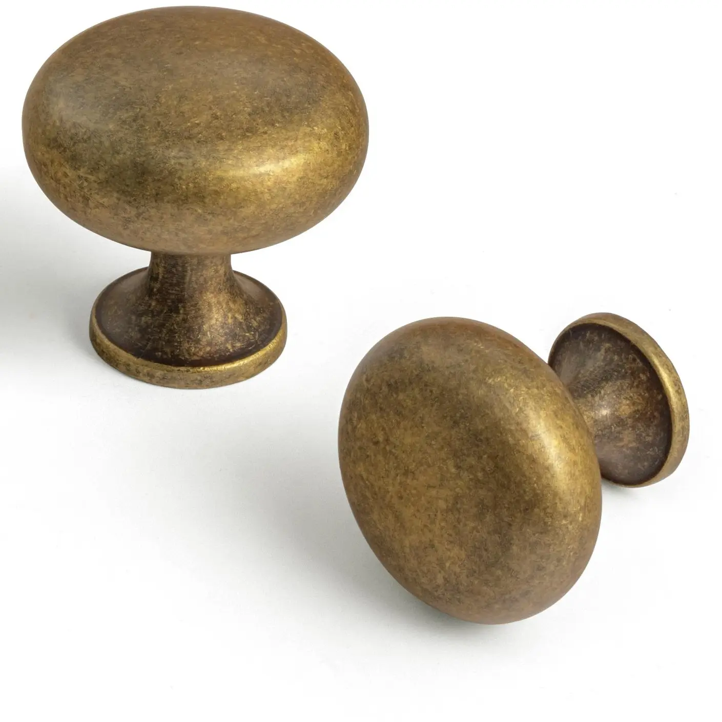 6-Pack Antique Brass Zinc Alloy Decorative Handles Doorknobs - Vintage Finish, Single Hole Center, Easy Installation, Durability, Enhances Aesthetic Appeal, Affordable Luxury Hardware for Bedroom, Kitchen