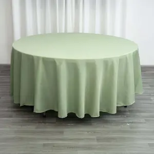 Polyester Round Tablecloth 108" Sage Green - Durable and Stain-Resistant for Easy Maintenance