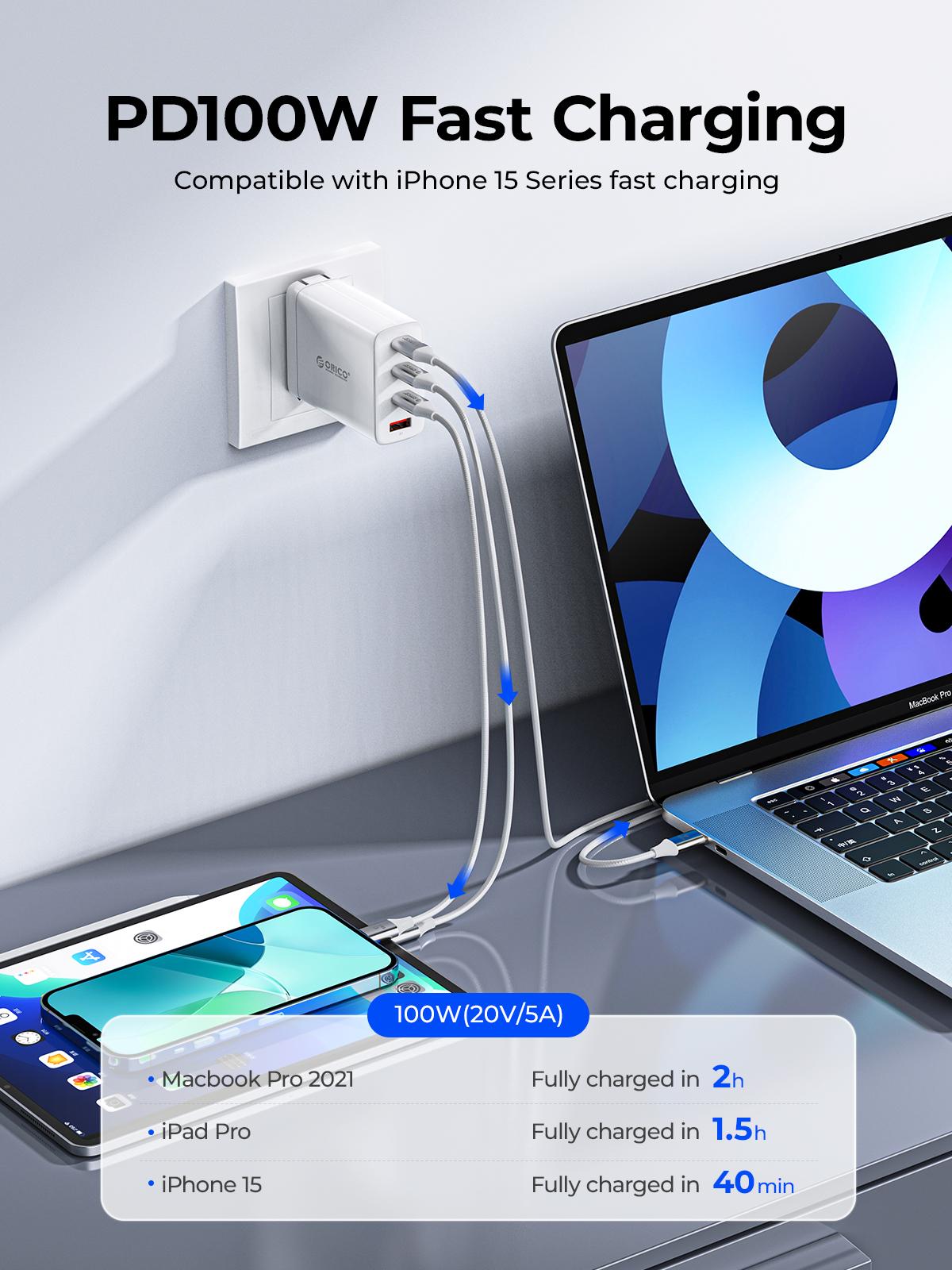 ORICO PD Charging Cable Fast Charging PD100W USB C TO C Cable for iPhone15-17 Pro Max - CDX