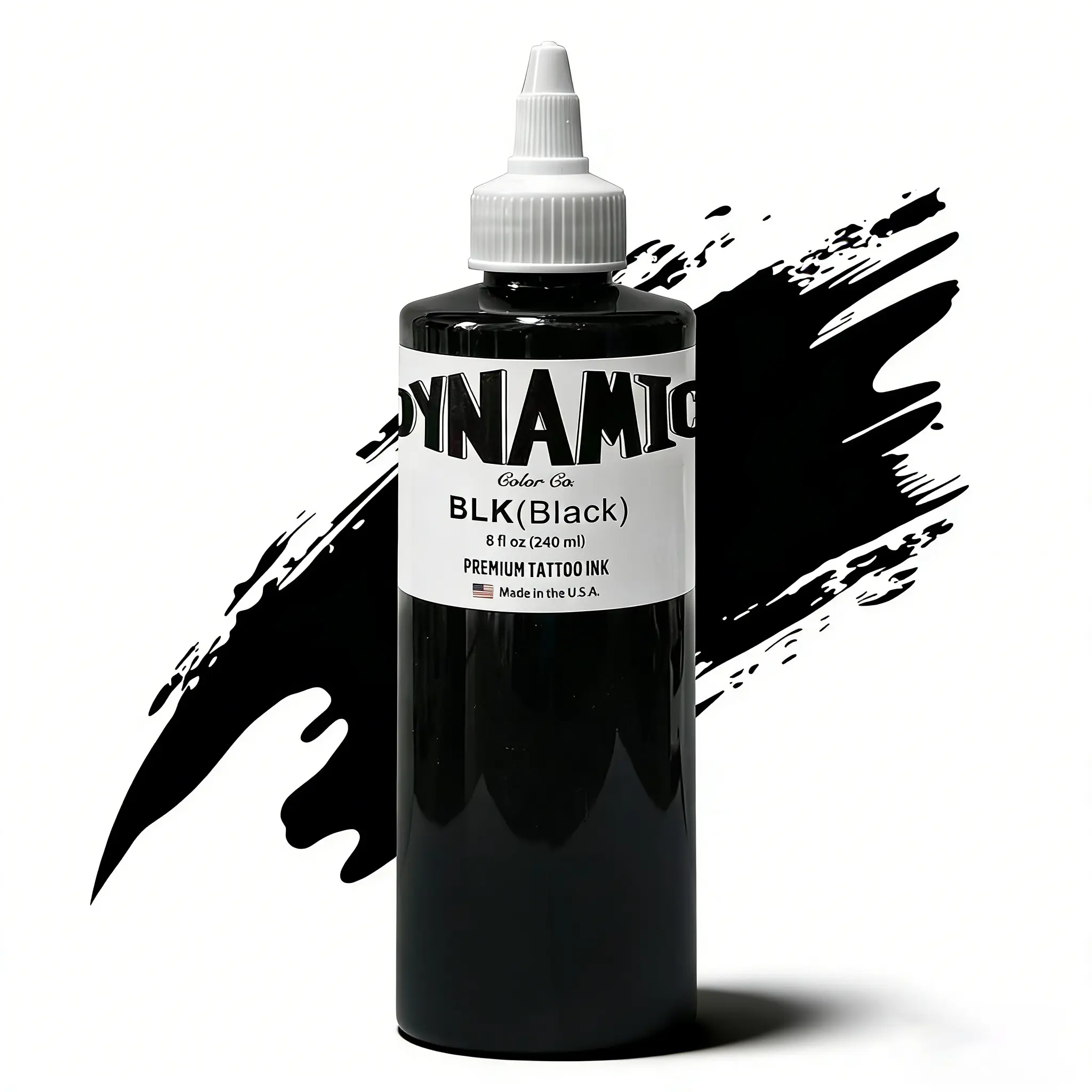8oz Professional Black Tattoo Ink for Body Art - Pure Pigment, Smooth Application, Fade-Resistant, Single Item for Tattoo Artists, Liquid, Makeup, Bottle, Color Correction, Ultra Dark, All Skin, Mix Easy, Fade-Proof