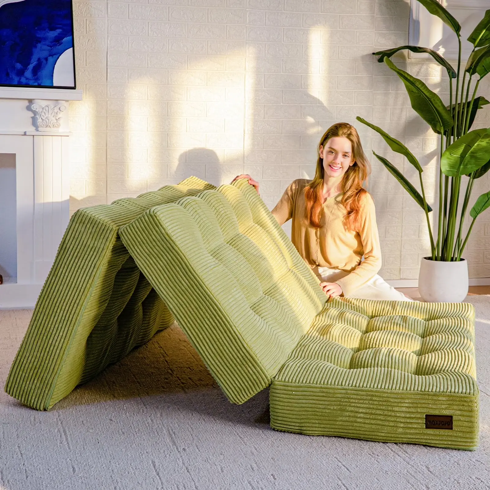 Deals for You 6 inch Tri-Fold Mattress,Corduroy Folding Mattress Made of a Whole Foam,Memory Foam Mattress Topper Perfect for Sleeping,Camping floor mat | futon mattress  | deals for you