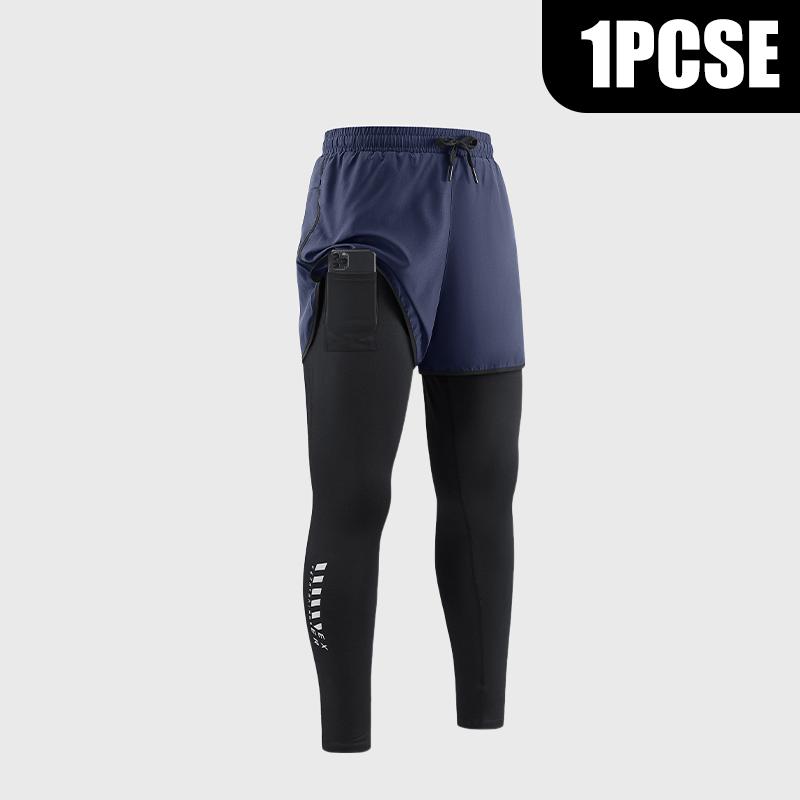 Men's 2-In-1 Quick Dry Breathable Elastic Running Pants with Elastic Waistband, Built-In Phone Pocket & Towel Loop, Breathable Comfort Quick-Dry Fabric for All Seasons, Perfect for Outdoor Running and Gym Workouts Outdoor Activities Trousers must-have