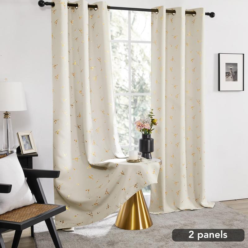 Blackout Curtains 2 Panels for Bedroom, Constellation Pattern Foil Printed Curtains, Light Blocking Curtain living curtains Blackout Curtains 2 Panels for Bedroom, Constellation Pattern Foil Printed Curtains, Light Blocking Curtain living curtains