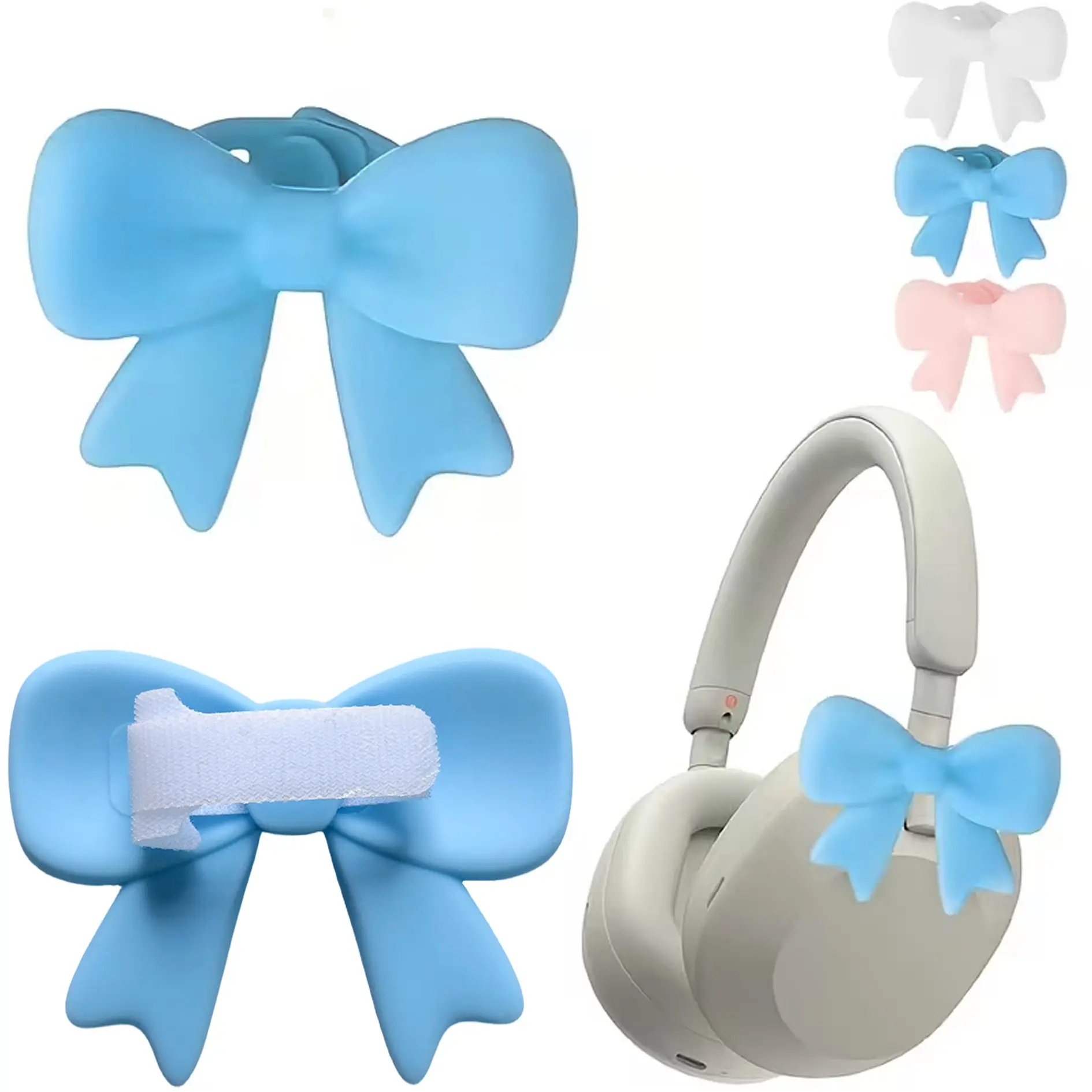 Silicone Bow Earphone Accessories, Sweet Cool Personalized Butterfly Knot Earphone Attachments, Versatile, Suitable for Gamers, Streaming, Work, Travel