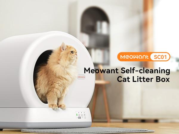 Meowant automatic litter box, Self-Cleaning，Odor Removal/APP Control Smart Cat Litter Box with Mat & Liner，Valentine's Gift, Meowant SC01